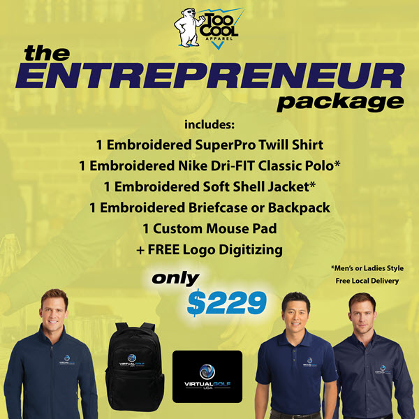 Entrepreneur Package_website The Entrepreneur Package - includes 1 twill shirt, 1 Dri-Fit polo, 1 Embroidered Soft Shell Jacket, 1 custom mousepad and 1 embroidered briefcase or backpack.